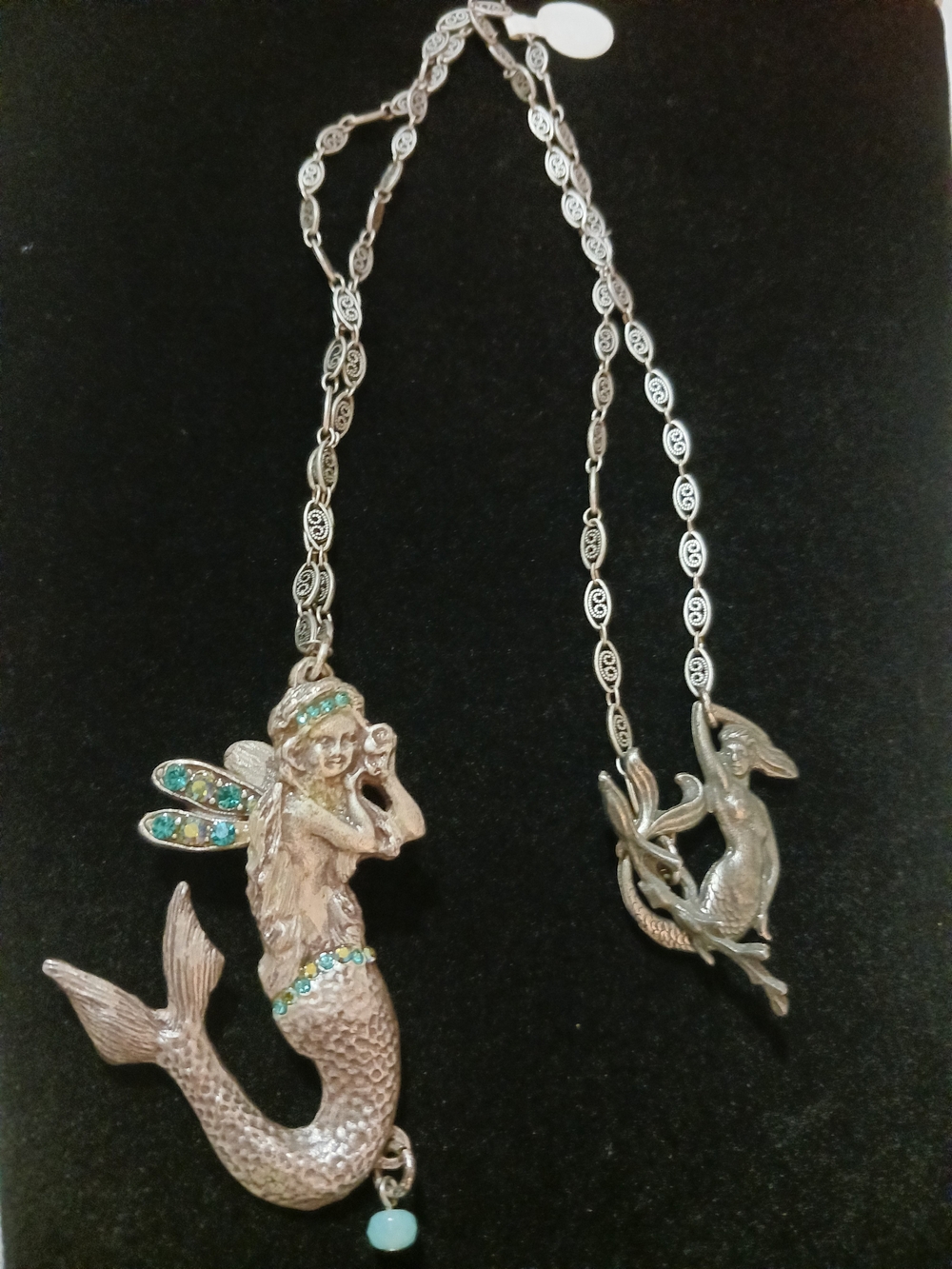 Lacontessa By Mary Demarko Mermaid & Fairy Pendant Necklace..